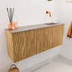 Mondiaz JOYA-DLUX 100cm toiletmeubel - kleur Oak - Wastafel FAYE positie Rechts Zonder kraangat kleur Saba. SW1424201
