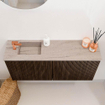 Mondiaz JOYA-DLUX 90cm meuble de salle de bains - couleur Walnut - Vasque FAYE position Gauche 1 trou de robinet couleur Saba. SW1424650