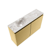 MONDIAZ TURE-DLUX 80cm toiletmeubel Oro. EDEN wastafel Glace positie links. Met 1 kraangat. SW1103401