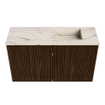Mondiaz JOYA-DLUX 70cm toiletmeubel - kleur Walnut - Wastafel FAYE positie Rechts Zonder kraangat kleur Nata. SW1424485