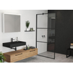 Riho Grid paroi de douche 90x200cm profil noir et verre transparent SW242163