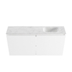 MONDIAZ TURE-DLUX Meuble toilette - 100cm - Talc - EDEN - vasque Opalo - position droite - 1 trou de robinet SW1104151