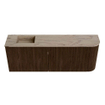 Mondiaz JOYA-DLUX Meuble de salle de bains 111,6cm - arrondi droit couleur Noyer - Vasque FAYE position Gauche 1 trou de robinet couleur Arena. SW1424366
