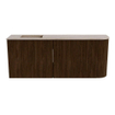 Mondiaz JOYA-DLUX Meuble de salle de bains - 101,6 cm - arrondi droit couleur Noyer - Vasque FAYE position Gauche Sans trou de robinet couleur Saba SW1424676