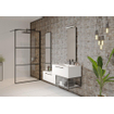 Riho Grid paroi de douche 90x200cm profil noir et verre transparent SW242163