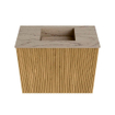 Mondiaz JOYA-DLUX Meuble de toilette 50cm - couleur Chêne - Vasque FAYE position Milieu Sans trou de robinet couleur Arena SW1423861