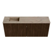 Mondiaz JOYA-DLUX 100cm meuble de salle de bains - couleur Walnut - Vasque FAYE position Gauche 1 trou de robinet couleur Arena. SW1424336