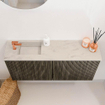 Mondiaz JOYA-DLUX 90cm meuble de toilette - couleur Shadow - Vasque FAYE position Gauche 1 trou de robinet couleur Opalo. SW1422913