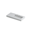 INK Pitch wastafel - 100x45x9cm - 1 wasbak rechts - 1 kraangat - drain keramiek Calacatta mat SW693330