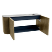 Mondiaz JOYA-DLUX 91.6cm toiletmeubel - ronding links kleur Dusk - Wastafel FAYE positie Rechts 1 kraangat kleur Glace. SW1423191