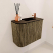 Mondiaz JOYA 51.6cm meuble de toilette - arrondi gauche couleur Dusk - Vasque FAYE position Droite 1 trou de robinet couleur Urban SW1421670