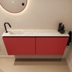 MONDIAZ TURE-DLUX Meuble de toilettes 120 cm Fire. EDEN lavabo Ostra position gauche. Avec 1 trou de robinet. SW1104864