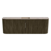 Mondiaz JOYA-DLUX Meuble de salle de bains 123.2cm - arrondi gauche et droite couleur Shadow - Vasque FAYE position Milieu Sans trou de robinet couleur Arena SW1424854