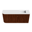 Mondiaz JOYA 91.6cm meuble de toilette - arrondi gauche couleur Ruby - Vasque FAYE position Droite Sans trou de robinet couleur Talc SW1421764