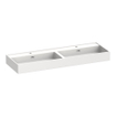 BRAUER Gravity vasque 140x46x2cm - 2 bassins - 2 trous de robinet - marbre minéral - blanc soie SW1200469