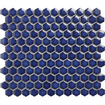 La Mosaic Factory Barcelona carreau mosaïque - 26x30cm - carrelage mural - Hexagone/Hexagone - Porcelaine Bleu Cobalt Brillant SW258544