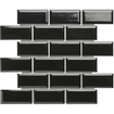 La Mosaic Factory Paris carreau mosaïque - 28,8x29,4cm - carrelage mural - Rectangulaire - Porcelaine Noir Brillant SW258554