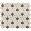 The Mosaic Factory London mozaïektegel - 26x30cm - wand en vloertegel - Zeshoek/Hexagon - Porselein White + Black Mat SW258555