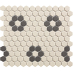La Mosaic Factory London carreau mosaïque - 26x30cm - carrelage mural et de sol - Hexagone/Hexagone - Porcelaine Blanc + Noir Mat SW258556