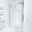 FugaFlow ID06 Quick Fit porte de douche coulissante - 120x190cm - 6mm verre de sécurité - profilé aluminium - anti calcaire - Chrome SW999915