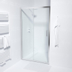 FugaFlow ID06 Quick Fit porte de douche coulissante - 110x190cm - 6mm verre de sécurité - profilé aluminium - anti calcaire - Chrome SW999912