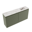 MONDIAZ TURE-DLUX Meuble toilette - 100cm - Army - EDEN - vasque Glace - position droite - sans trou de robinet SW1103204