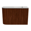 Mondiaz JOYA-DLUX Meuble de toilette 61,6cm - arrondi gauche couleur Ruby - Vasque FAYE position Droite 1 trou de robinet couleur Opalo SW1423721