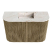 Mondiaz JOYA-DLUX Meuble de salle de bains 63.2cm - arrondi gauche et droite couleur Dusk - Vasque FAYE position Milieu Sans trou de robinet couleur Frappe. SW1423098