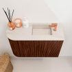 Mondiaz JOYA-DLUX 61.6cm toiletmeubel - ronding links kleur Ruby - Wastafel FAYE positie Rechts 1 kraangat kleur Meli. SW1425367