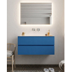 Mondiaz VICA ensemble de meuble de salle de bain - 100cm - meuble sous-vasque jeans - 2 tiroirs - lavabo moon milieu - sans trou de robinet version XL 60cm de haut SW1090994