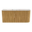 Mondiaz JOYA-DLUX 91.6cm toiletmeubel - ronding rechts kleur Oak - Wastafel FAYE positie Links 1 kraangat kleur Frappe. SW1421932