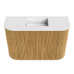 Mondiaz JOYA 63.2cm toiletmeubel - ronding links en rechts kleur Oak - Wastafel FAYE positie Midden Zonder kraangat kleur Talc. SW1421158