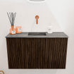 Mondiaz JOYA-DLUX 70cm toiletmeubel - kleur Walnut - Wastafel FAYE positie Midden Zonder kraangat kleur Sombra. SW1424729