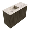 Mondiaz JOYA-DLUX 60cm toiletmeubel - kleur Shadow - Wastafel FAYE positie Links Zonder kraangat kleur Nata. SW1424951