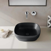 Vitra outline lavabo en saillie carré sans trou pour robinet, sans trop-plein 47x41cm noir mat SW299944