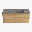 Mondiaz CIRO-DLUX Ensemble de meubles de salle de bains - 120x45x50cm - Vasque en solid surface Oza - 1 vasque à droite - 1 trou de robinetterie - 2 tiroirs - Chêne SW1531108