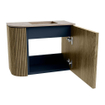Mondiaz JOYA-DLUX 51.6cm toiletmeubel - ronding links kleur Dusk - Wastafel FAYE positie Rechts 1 kraangat kleur Arena. SW1425762