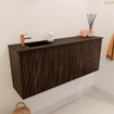 Mondiaz JOYA 100cm toiletmeubel - kleur Walnut - Wastafel FAYE positie Links 1 kraangat kleur Urban. SW1421352