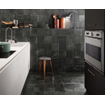 SAMPLE Terravito Ellino wand- en vloertegel - 20x20cm - 9mm - Vierkant - Natuursteen look - Antraciet mat SW736495