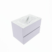 Mondiaz VICA-DLUX Ensemble de meuble de salle de bain - 70cm - meuble sous-vasque cale - 2 tiroirs - lavabo encastrée cloud milieu - 1 trou de robinet - version haute 60cm - opalo SW1087989