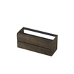 INK Wastafelonderkast - 120x45x52cm - 2 lades - greeploos - met houten keerlijst - MDF - Charcoal SW493850