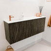 Mondiaz JOYA 100cm meuble de salle de bains - couleur Shadow - Vasque FAYE position Gauche 1 trou de robinet couleur Talc. SW1421444