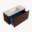 Mondiaz CIRO-DLUX Ensemble de meubles de salle de bains - 110x45x50cm - lavabo solid surface Meli - 1 vasque au centre - sans trous de robinet - 2 tiroirs - Ruby SW1531752
