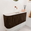 Mondiaz JOYA-DLUX 93.2cm toiletmeubel - ronding links en rechts kleur Walnut - Wastafel FAYE positie Midden Zonder kraangat kleur Nata. SW1424526