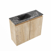 MONDIAZ TURE-DLUX 60cm toiletmeubel Washed Oak. EDEN wastafel Lava positie links. Zonder kraangat. SW1104099