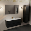 Mondiaz AIVY Ensemble de meuble - 120x45x50cm - 1 trou de robinet - 1 vasque Talc Solid surface - Centre - 2 tiroirs - avec miroir - MDF Urban SW892232