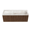 MONDIAZ KURVE-DLUX 120cm Meuble salle de bain - couleur Walnut - 1 tiroir - vasque BIG LARGE centre - 1 trou de robinet - couleur Frappe SW1137454