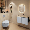 MONDIAZ TURE-DLUX Meuble toilette - 80cm - Clay - EDEN - vasque Ostra - position centrale - 1 trou de robinet SW1104766