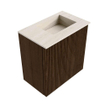 Mondiaz JOYA-DLUX 40cm toiletmeubel - kleur Walnut - Wastafel FAYE positie Rechts 1 kraangat kleur Meli. SW1424396