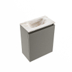 MONDIAZ TURE-DLUX Meuble toilette - 40cm - Smoke - EDEN - vasque Frappe - position centrale - sans trou de robinet SW1103047